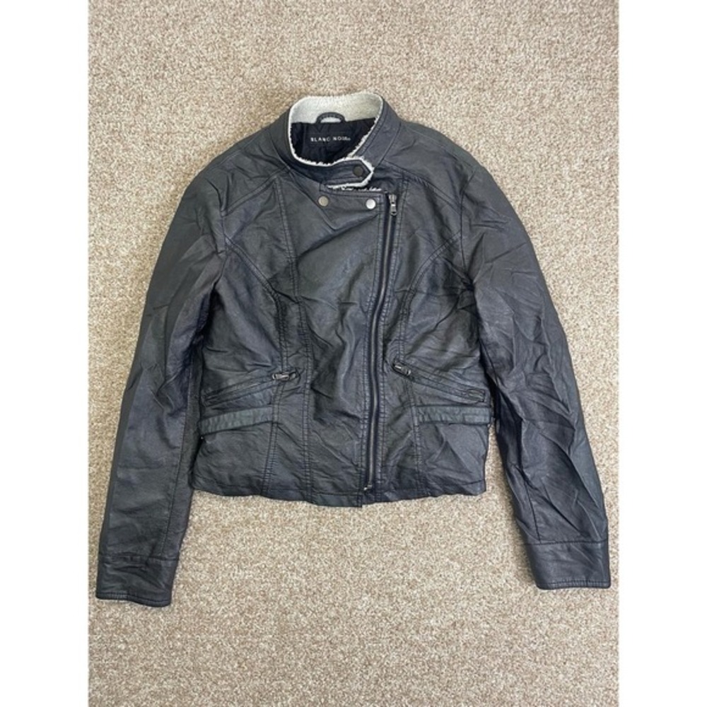 Blanc Noir Women's‎ Renegade Mesh Moto Jacket Black Color Large